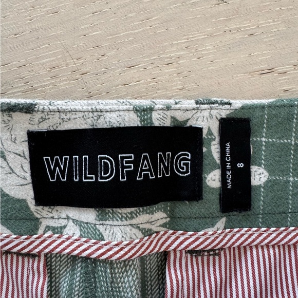 NWOT WILDFANG The Essential Trouser in Green Floral Plaid size 8 - Picture 6 of 7